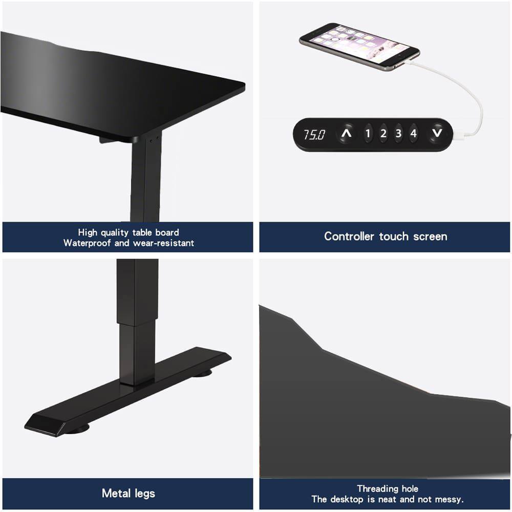 75.0 ^ 1 2 3 4 V

High quality table board
Waterproof and wear-resistant

Controller touch screen

Metal legs

Threading hole
The desktop is neat and not messy.