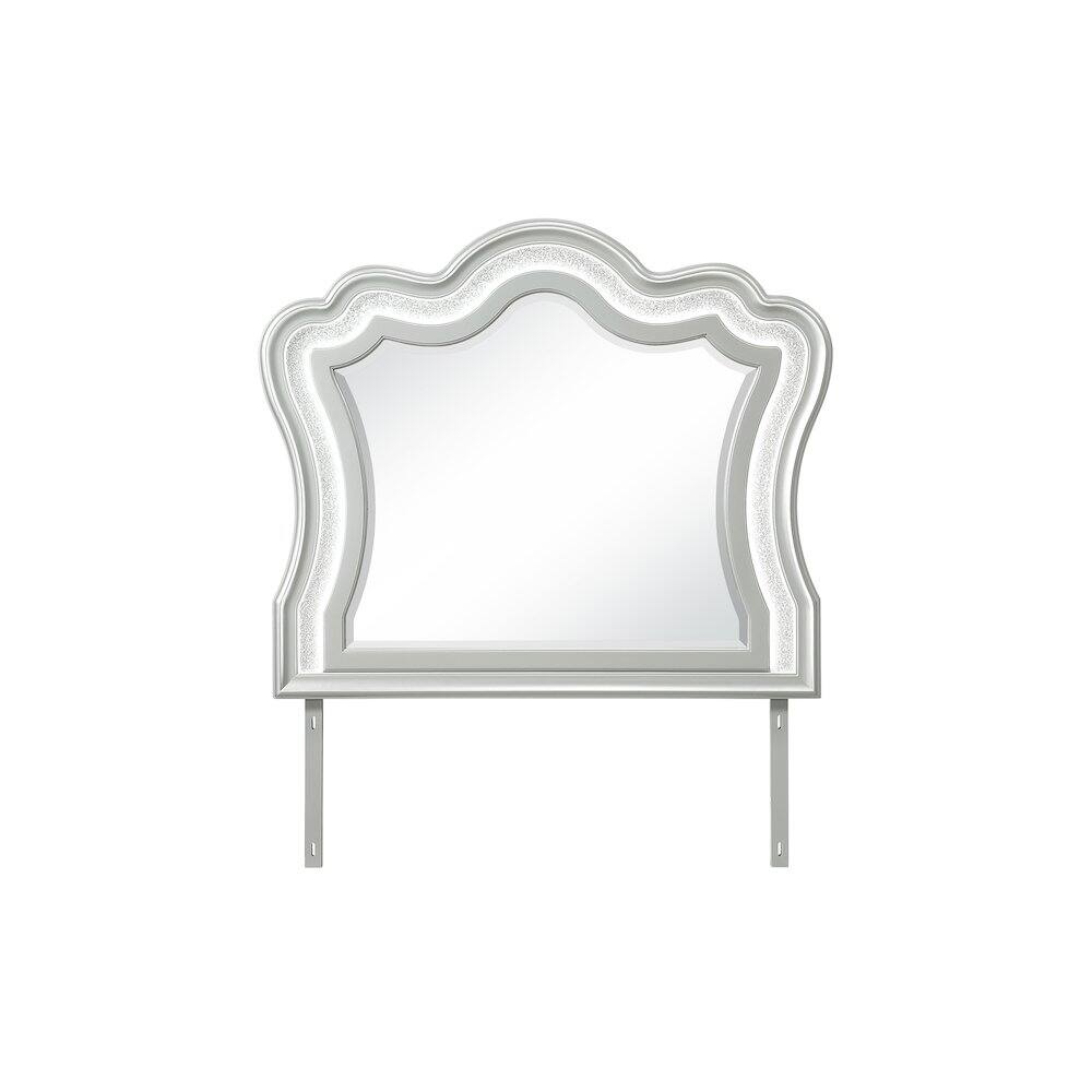 Back. Global Furniture USA - Aria Silver Mirror With Led - Silver.