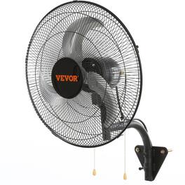 VEVOR - Wall Mount Fan, 18 Inch, 3-speed High Velocity Max. 4000 CFM Oscillating Industrial Wall Fan, Commercial or Residential - Black,Silver