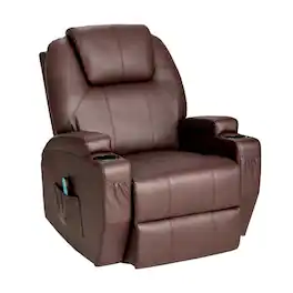 Kadyn - Recliner Chair, Reclining Chair,Lounge Chair,360-Degree Swivel Massage Recliner Chair with Remote Control for Home - Brown