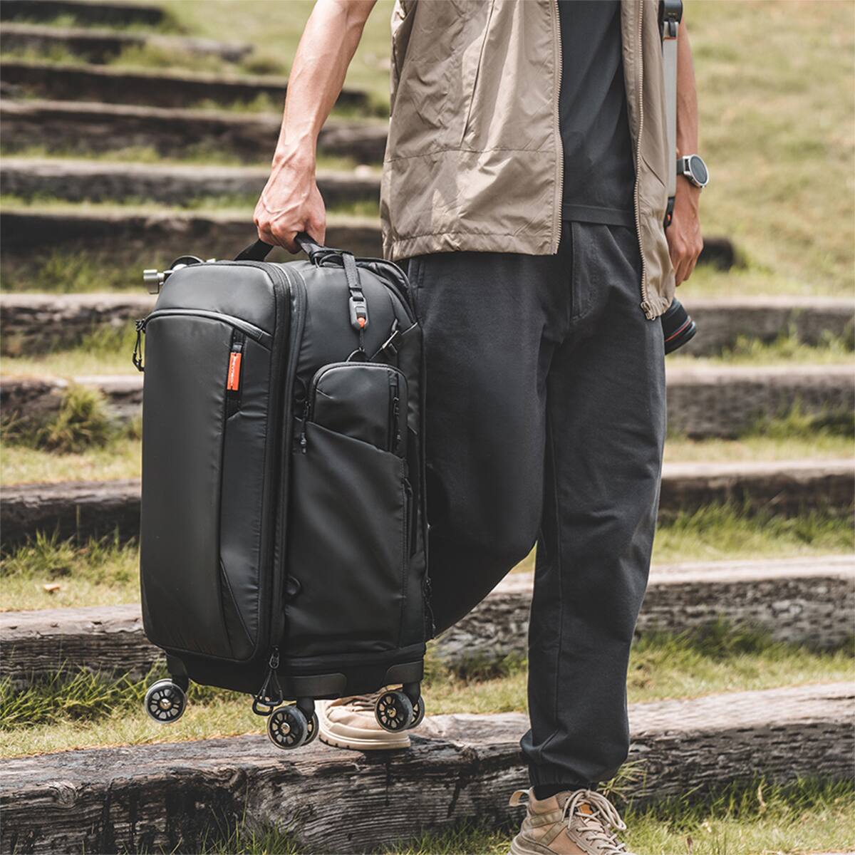 Alt View 3. PGYTECH - PGYTECH Roller Camera Backpack, Space Black.