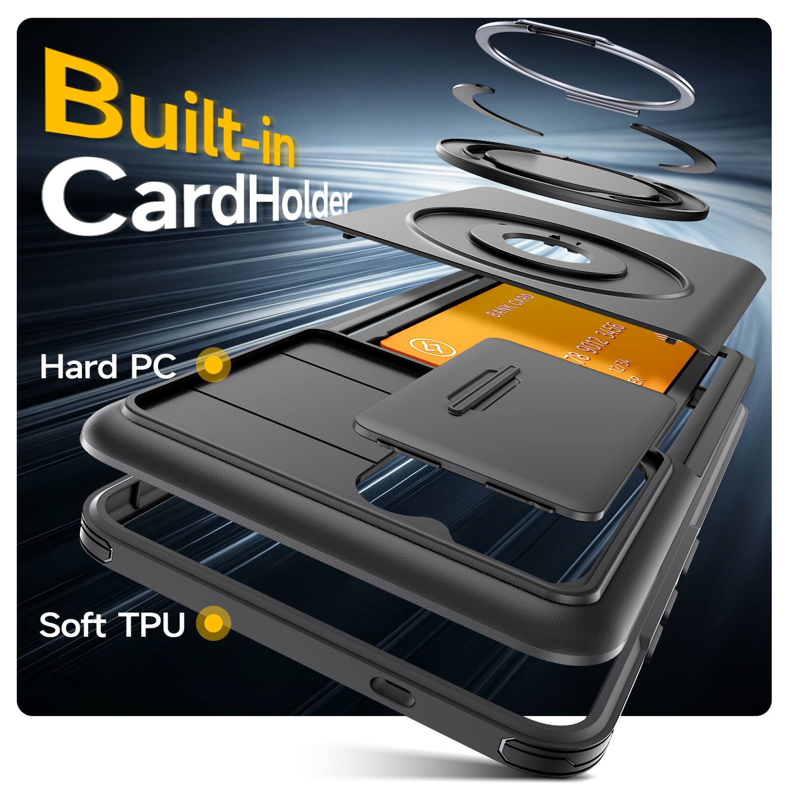 Built-in CardHolder  
Hard PC  
Soft TPU