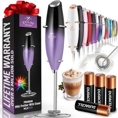 Zulay Kitchen Powerful Milk Frother (4 Duracell Batteries