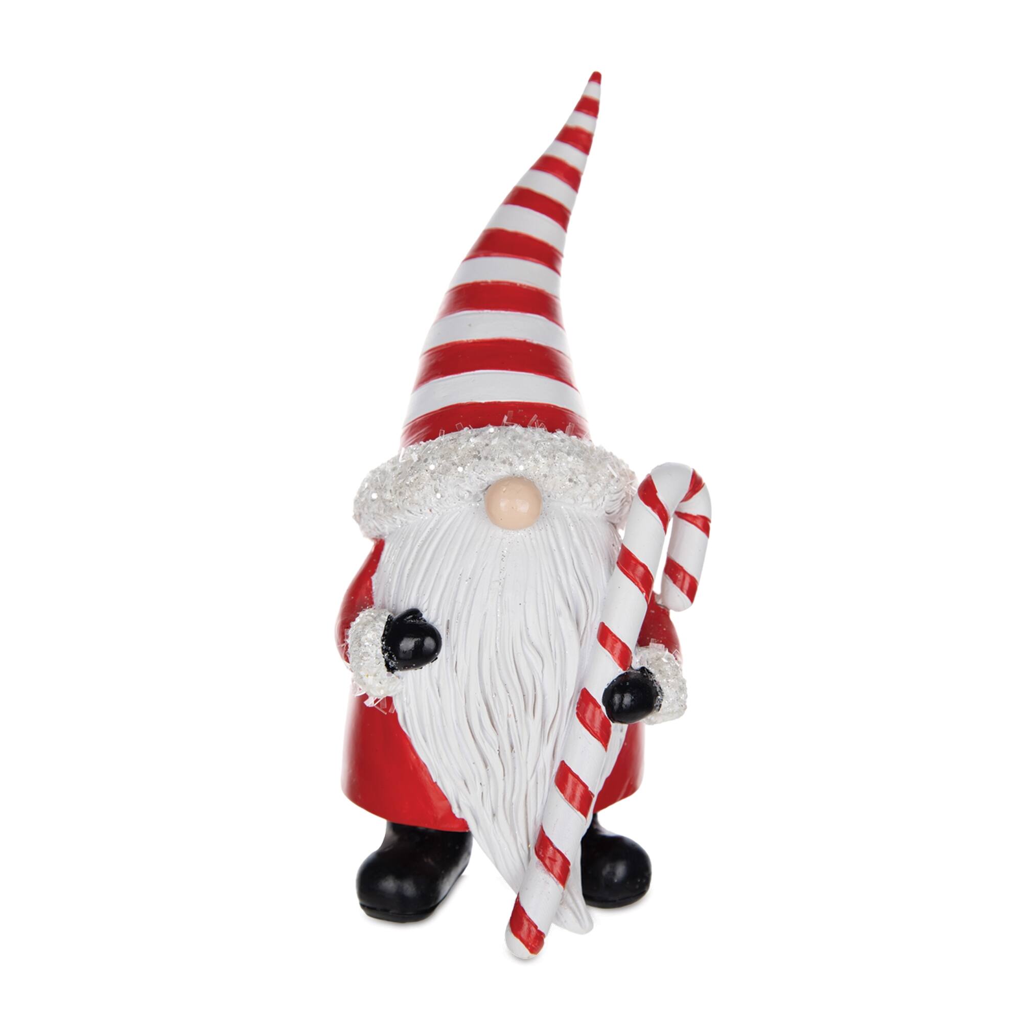Back. BreeBe - Santa Gnome Figurine (Set of 3) - Red.