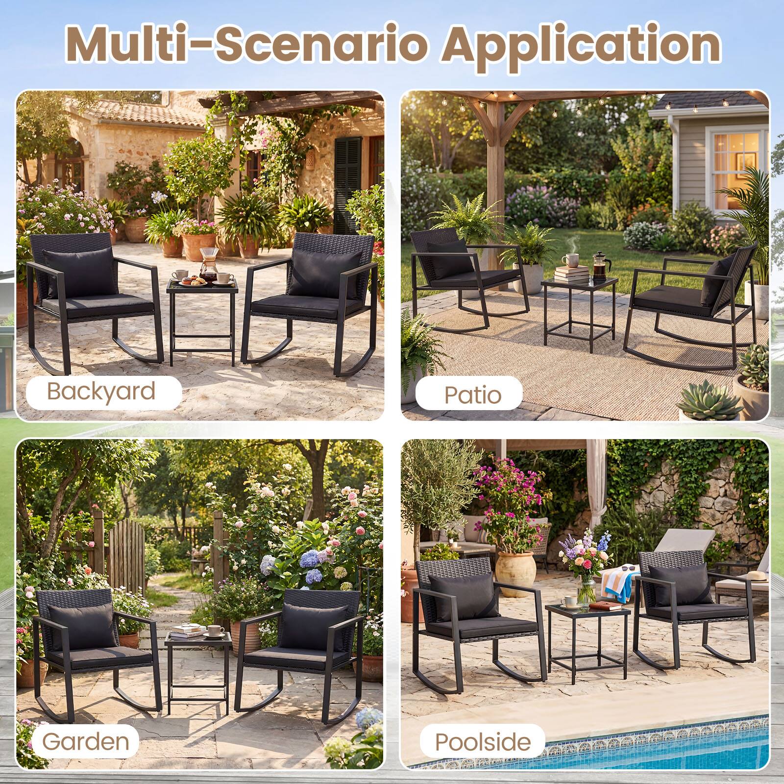 Multi-Scenario Application

Backyard

Patio

Garden

Poolside