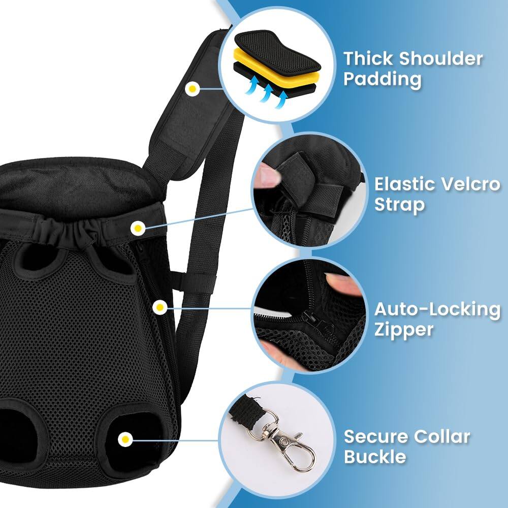 - Thick Shoulder Padding
- Elastic Velcro Strap
- Auto-Locking Zipper
- Secure Collar Buckle