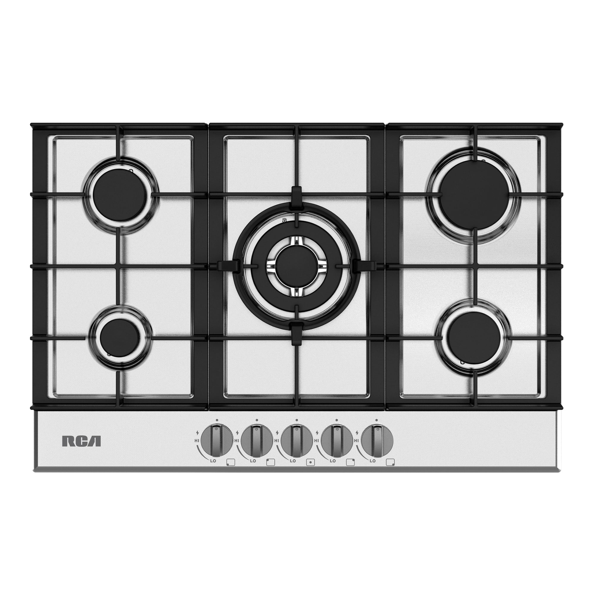 RCA - R-CTGC305SS 30 in. Century Collection Drop-In Gas Cooktop, 5 Burners, Cast Iron Grates, Metal Knobs in Stainless Steel - Stainless Steel