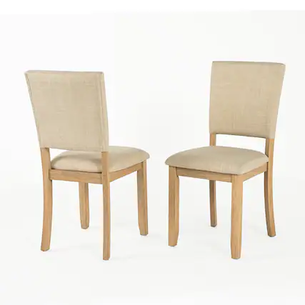 Front. Vaczon - 4-Piece Upholstered Side Chair Set - Comfortable Foam Seats and Transitional Style, Ideal for Dining, Home Office Chairs - Natural.