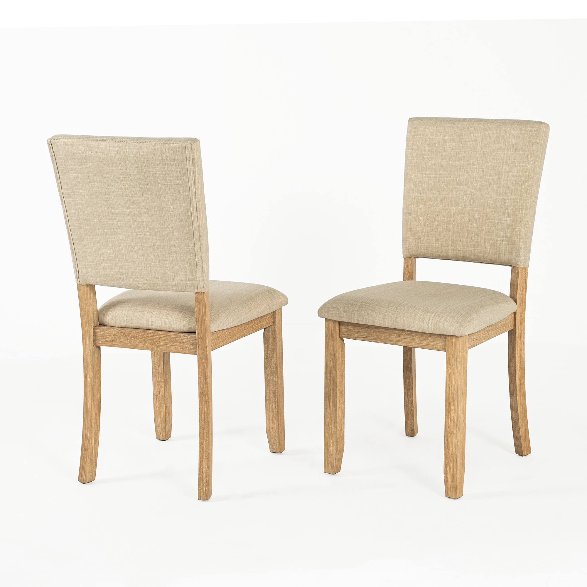 Front. Vaczon - 4-Piece Upholstered Side Chair Set - Comfortable Foam Seats and Transitional Style, Ideal for Dining, Home Office Chairs - Natural.