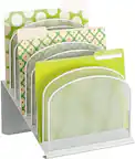 Front. Safco - Onyx 8-Tiered Wire Mesh Desk Organizer - White.