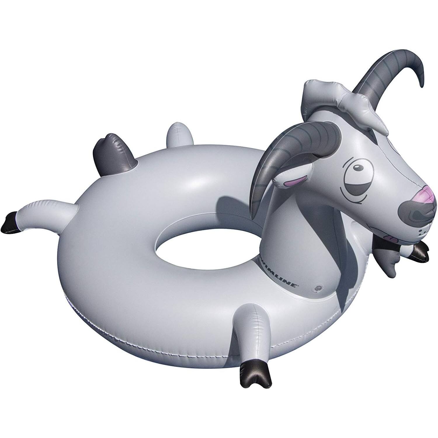 Alt View 1. Swimline - Inflatable LOL Goat Swimming Pool Ring - 56" - Gray - Gray.