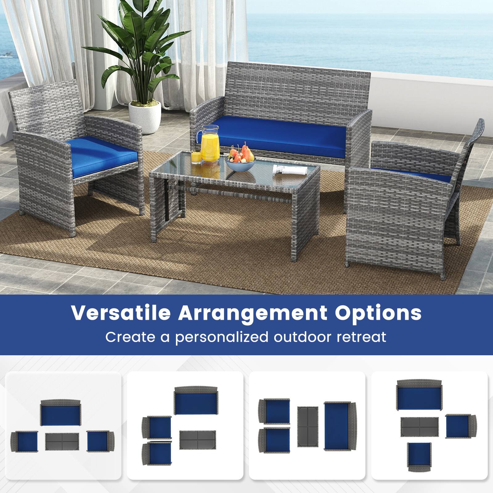 Versatile Arrangement Options  
Create a personalized outdoor retreat