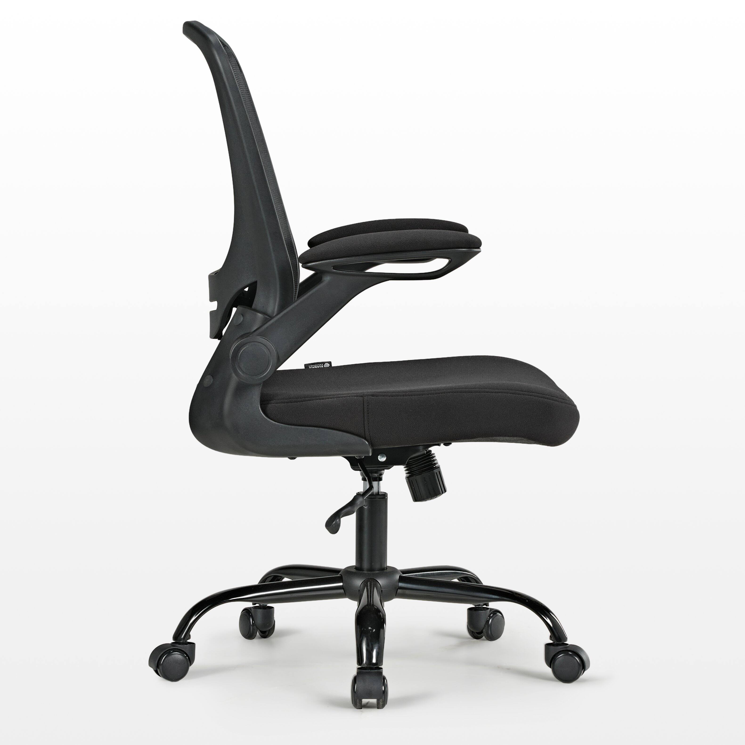Angle. Eureka Ergonomic - Ergonomic Mesh Office Chair with Adjustable Lumbar Support & Flip-Up Armrests - Black.
