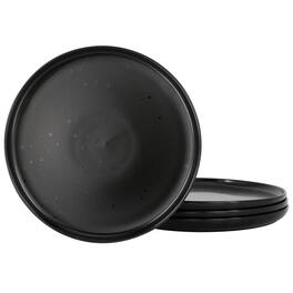 Gibson - Our Table Landon 4 Piece 8.4 Inch Round Stoneware Salad Plate Set in Pepper - Black
