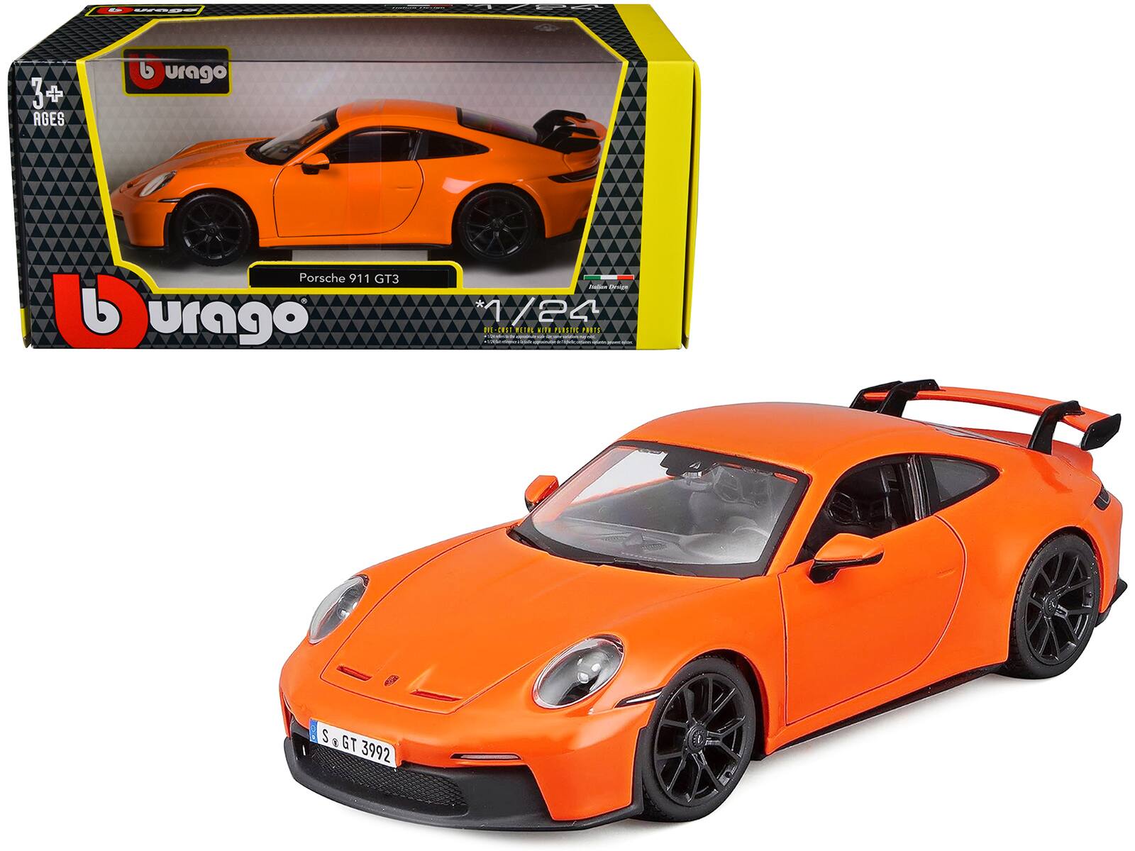 MR 3+ AGES  
burago Porsche 911 GT3  
burago  
1/24  
Porsche 911 GT3  
S GT 3992