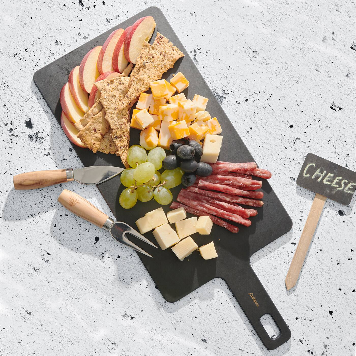 Cuisipro Fiber Wood Paddle Cutting Board, 18 Inch x7.5 Inch Slate ...