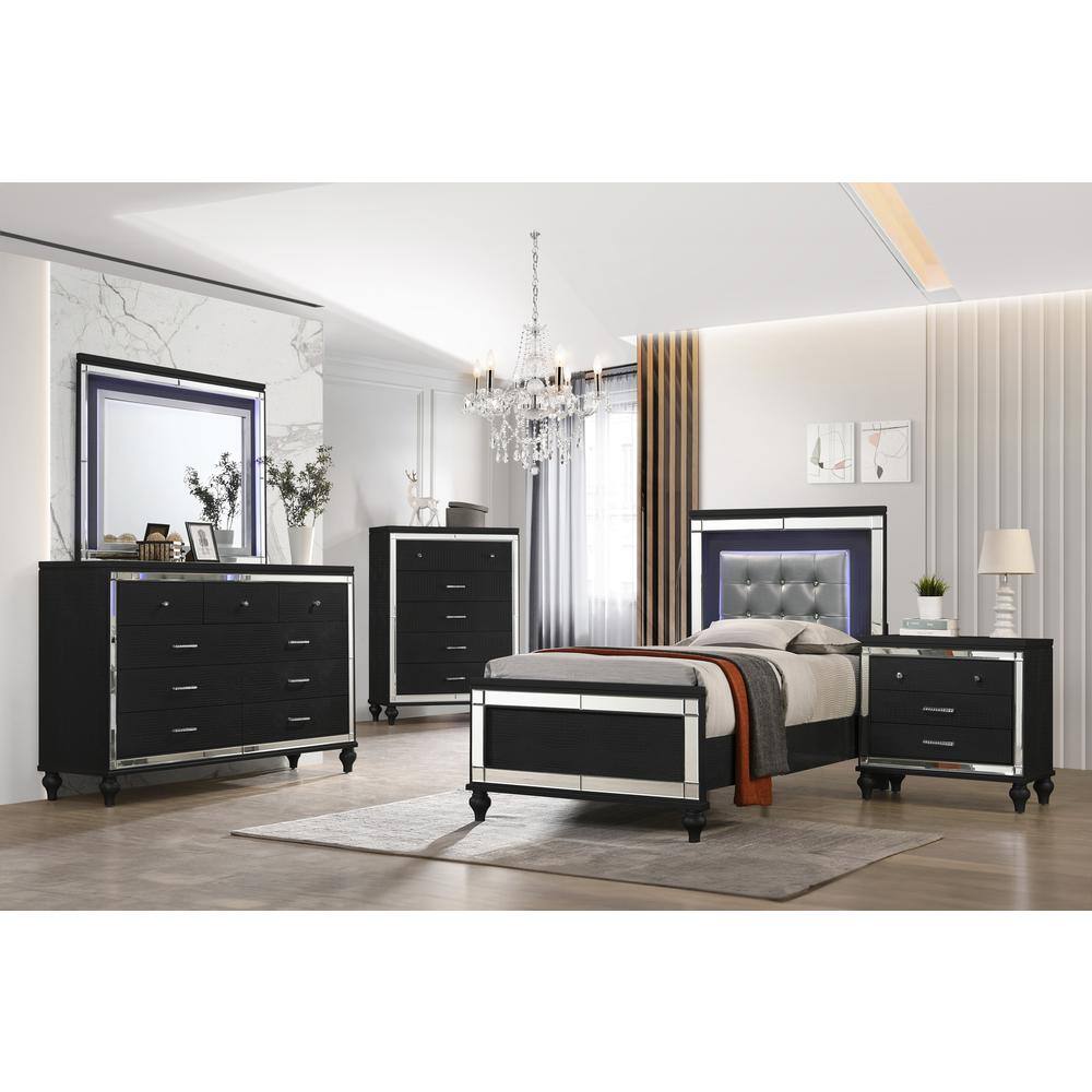 Alt View 1. New Classic Furniture - Valentino 4/6 Full Bed - Black - Black.