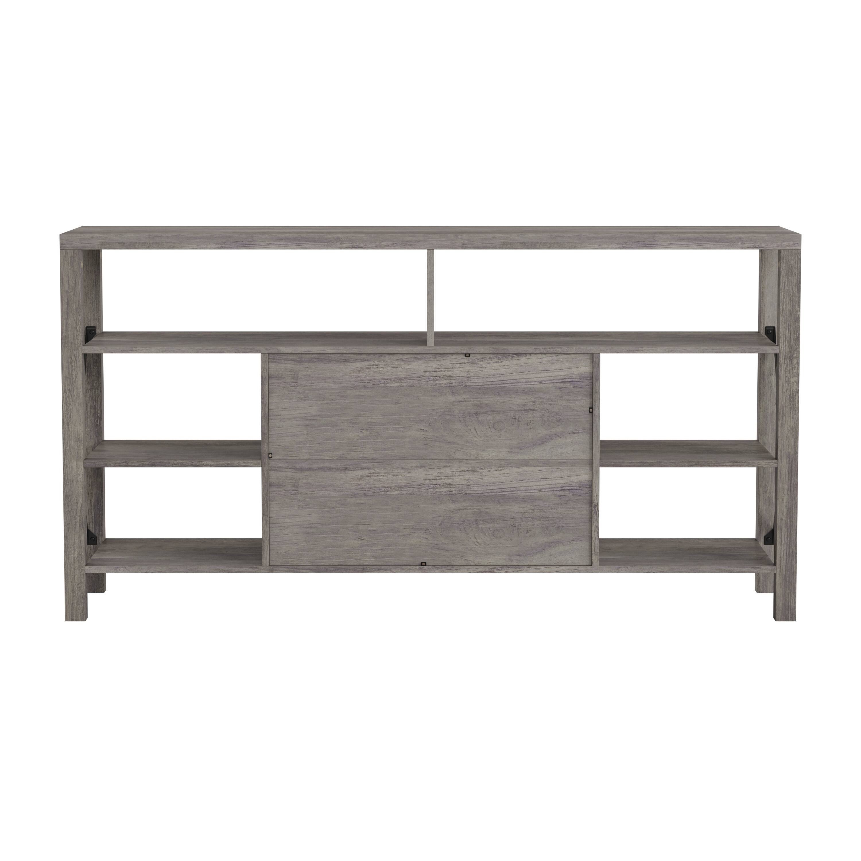 Alt View 7. Emma + Oliver - Marella Modern Rustic Farmhouse Media Console Cabinet with Spacious Open and Closed Storage - Gray Wash.