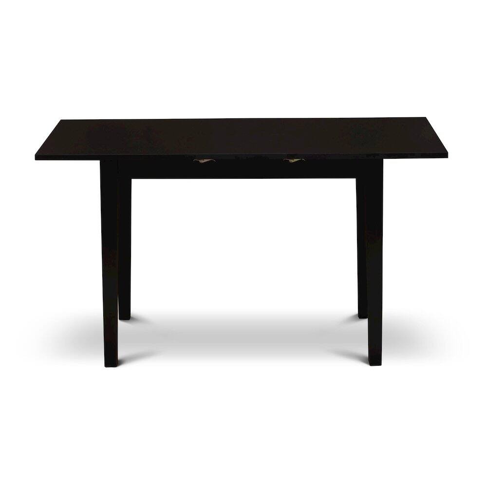 Alt View 1. East West Furniture - NFDL3-BLK-W - 3-Piece Kitchen Dining Room Set- 2 Modern Dining Chairs with Wooden Seat and Slatted Chair Back - - Black.