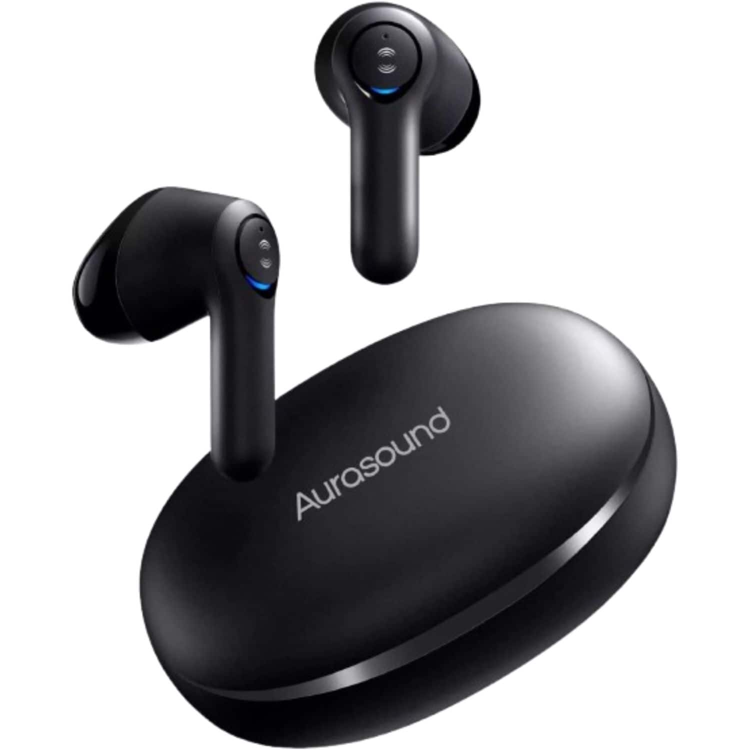 Home Collection - Black Bluetooth 5.1 Noise Cancelling Wireless Sport Earbuds with Built-in Microphone