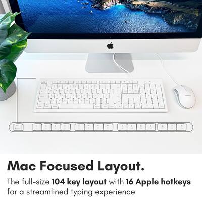 Macally Full Size USB Wired Mac Keyboard and Mouse Combo Macally Full Size USB Wired Mac Keyboard and Mouse Combo
