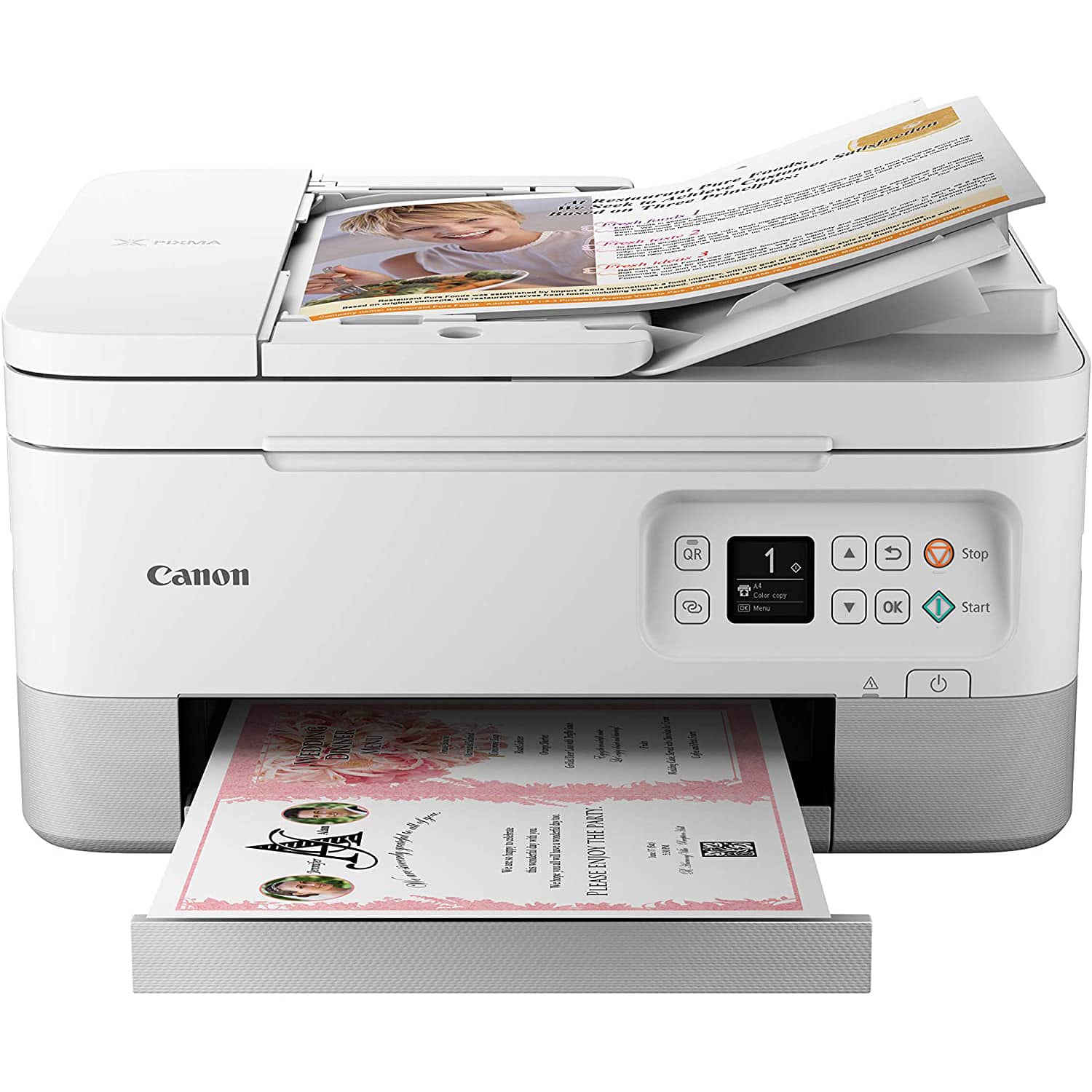 Canon - PIXMA TR7020a Wireless Inkjet All-in-One Printer 4460C072 - White