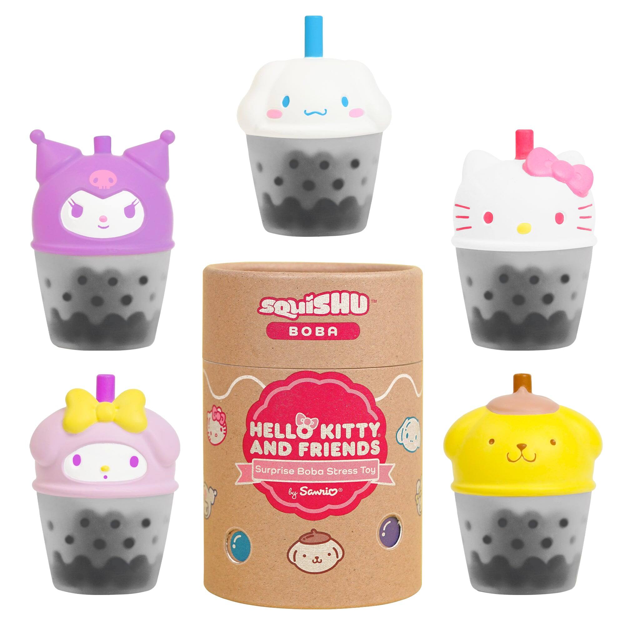 Capsule Sanrio Hello Kitty and Friends Blind Collectible Surprise Toy Squishy Figurine SquiSHU Series 1 Boba Tea - 1 Pc
