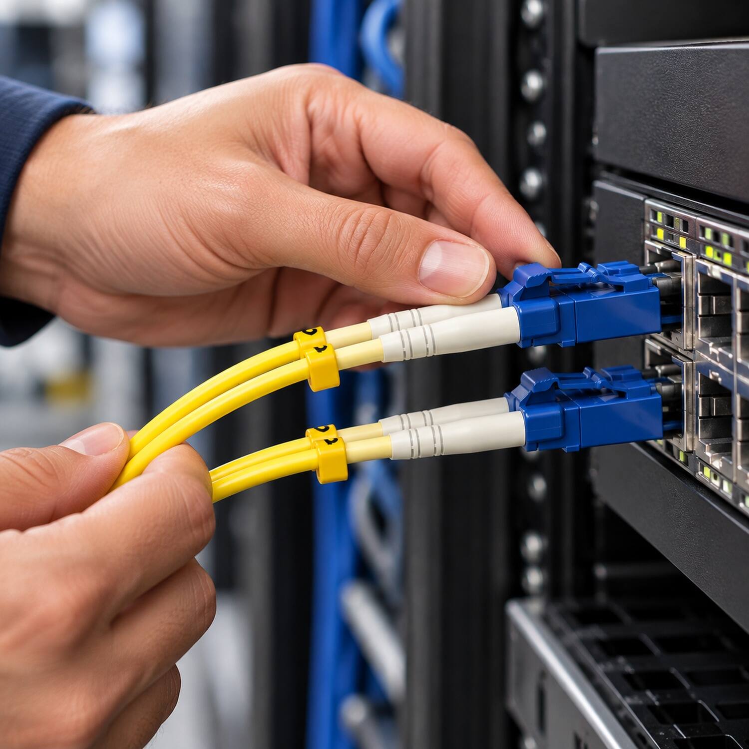 Back. Sanoxy - 8m LC/LC Duplex 9/125 Single Mode Fiber Optic Cable - Multi.
