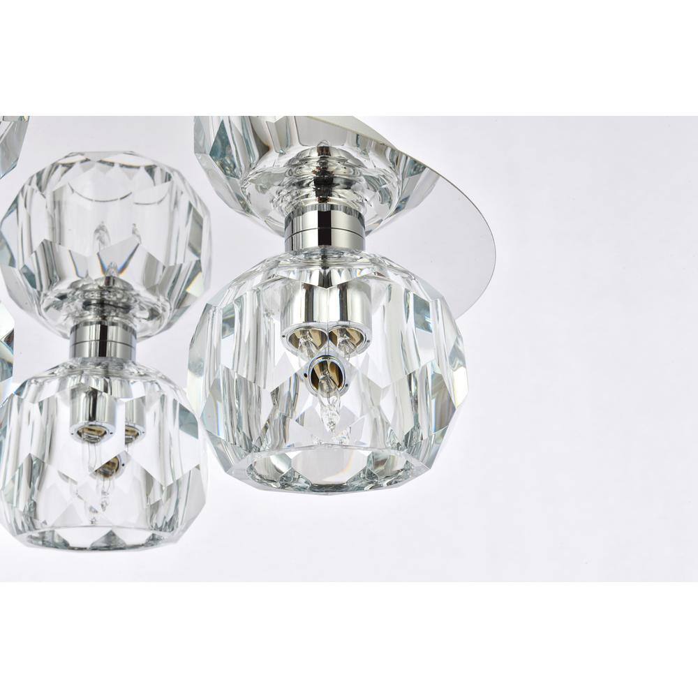 Alt View 1. Elegant Lighting - Graham 3 Light Ceiling Lamp in Chrome - Chrome And Clear.