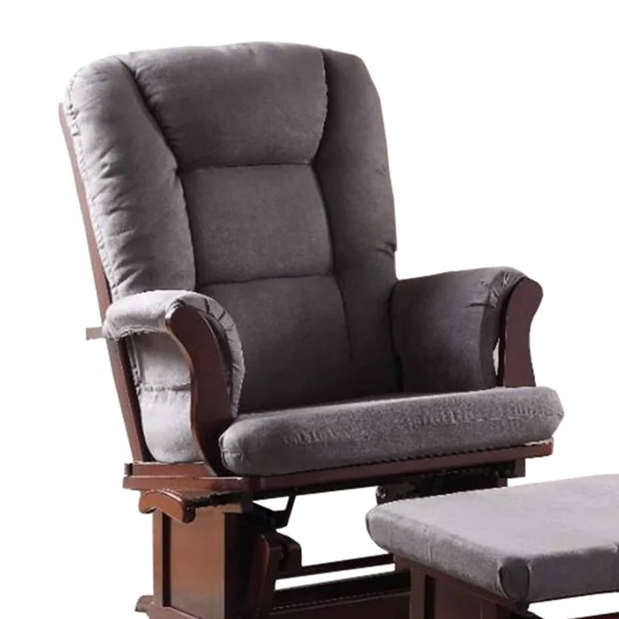 Alt View 1. Manhattan Lane - Aeron Glider Chair & Ottoman, 2 Piece Pack - Gray & Brown.