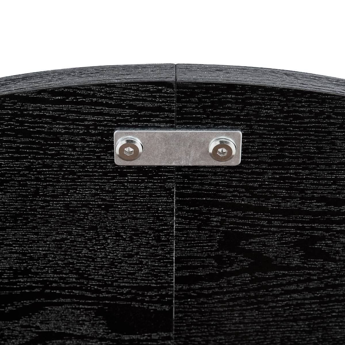 Alt View 9. Loheer - Loheer 42 inch Round Dining Table with Storage Shelves, Black MDF Top, 30 inch High - Black and Wood.