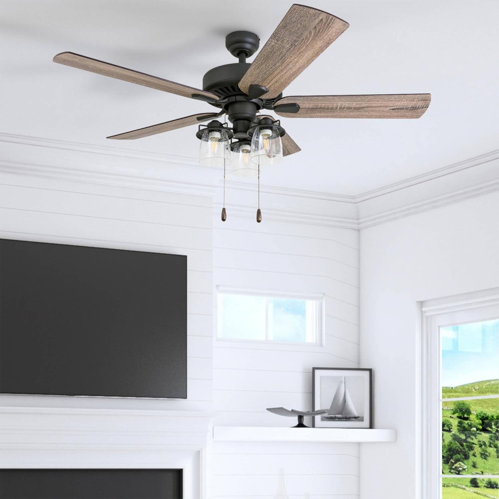 Alt View 7. Prominence Home - Prominence Home Briarcrest 52" Indoor Ceiling Fan with Light, Pull Chain, Bronze - Bronze.