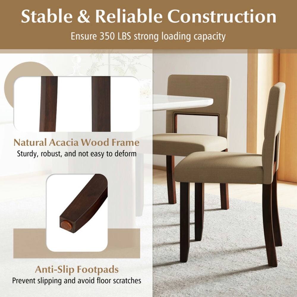 Stable & Reliable Construction  
Ensure 350 LBS strong loading capacity  

Natural Acacia Wood Frame  
Sturdy, robust, and not easy to deform  

Anti-Slip Footpads  
Prevent slipping and avoid floor scratches