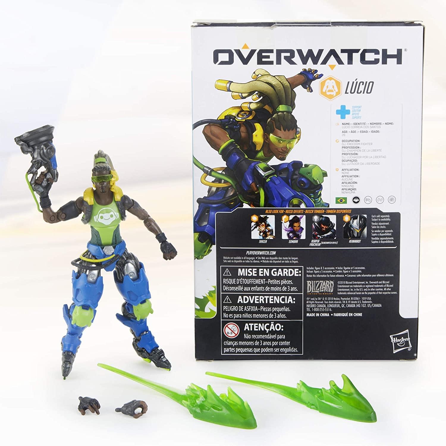 **OVERWATCH LUCIO**

**CHARACTER INFO:**
- NAME: LUCIO
- AGE: 20
- OCCUPATION: LIGHTER
- PROFESSION: DJ
- PROFESSION: FIGHTER
- PROFESSION: FIGHTER
- AFFILIATION: LIBERATION
- AFFILIATION: LIBERATION
- AFFILIATION: LIBERATION

**WARNING:**
- RISQUE D'ÉTOUFFEMENT - Petites pièces.
- NO ES PARA NIÑOS MENORES DE 3 AÑOS.
- ATENÇÃO: Não recomendado para crianças menores de 3 anos por conter partes pequenas que podem ser engolidas.

**MISE EN GARDE:**
- RISQUE D'ÉTOUFFEMENT - Petites pièces.
- DÉCONSEILLÉ AUX ENFANTS DE MOINS DE 3 ANS.

**ADVERTENCIA:**
- PELIGRO DE ASFIXIA - Piezas pequeñas.
- NO ES PARA NIÑOS MENORES DE 3 AÑOS.

**BIZARD:**
- MADE IN CHINA
- FABRIQUÉ EN CH