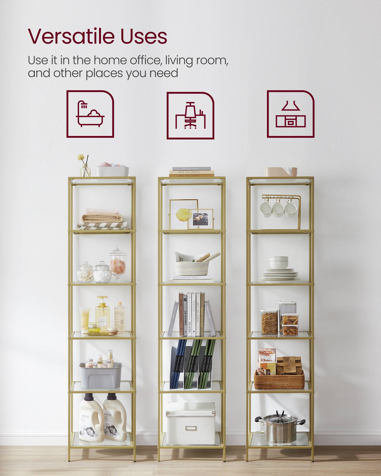 Versatile Uses  
Use it in the home office, living room, and other places you need