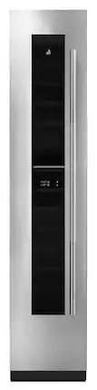 Front. JennAir - RISE Left Swing 18" Wine Column Panel - Stainless Steel.