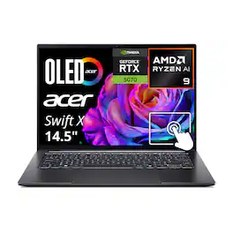 Acer - Swift X 14.5" WQXGA+ OLED Touch Screen Laptop AMD Ryzen 9 365 120Hz 32GB RAM 1TB SSD - SFX14-61G-R75Y - Gray