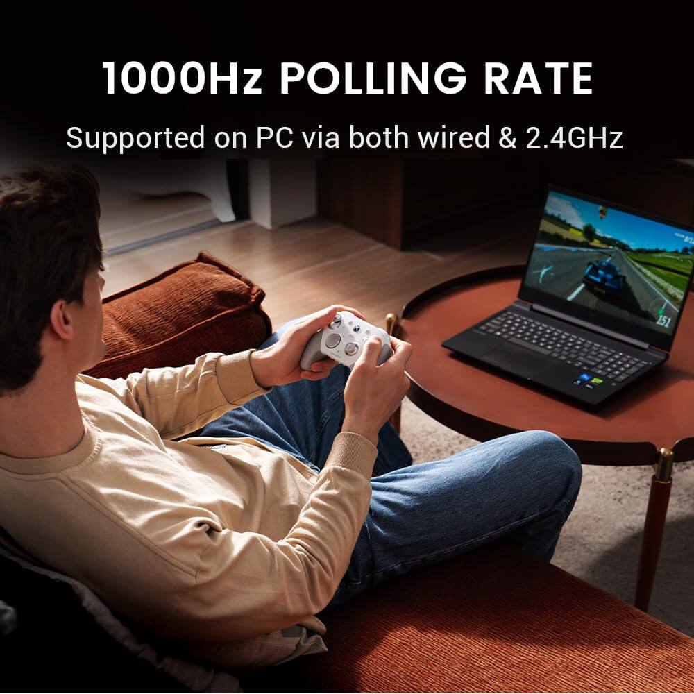 1000Hz POLLING RATE  
Supported on PC via both wired & 2.4GHz