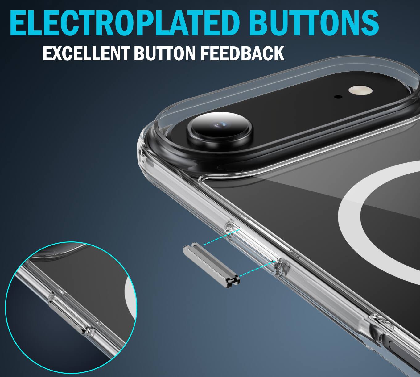 ELECTROPLATED BUTTONS  
EXCELLENT BUTTON FEEDBACK