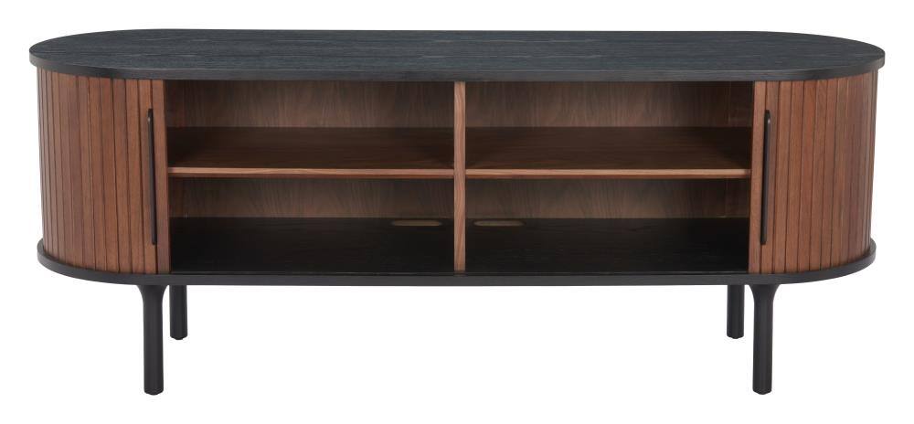 Back. Hivvago - Koriana Entertainment Stand Black & Walnut - Black & Walnut.