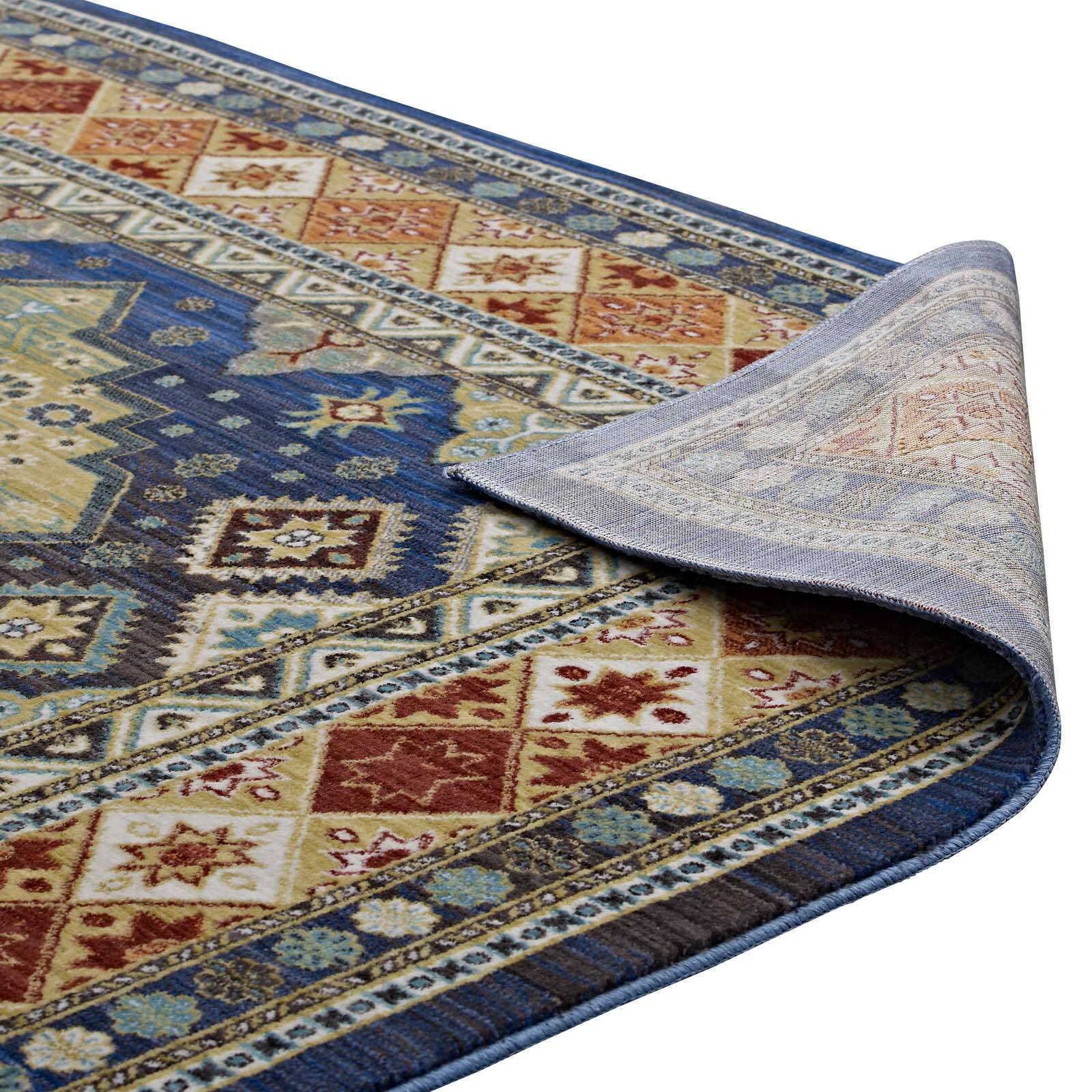 Alt View 4. Modway - Atzi Distressed Southwestern Diamond Floral Area Rug - Multicolored.