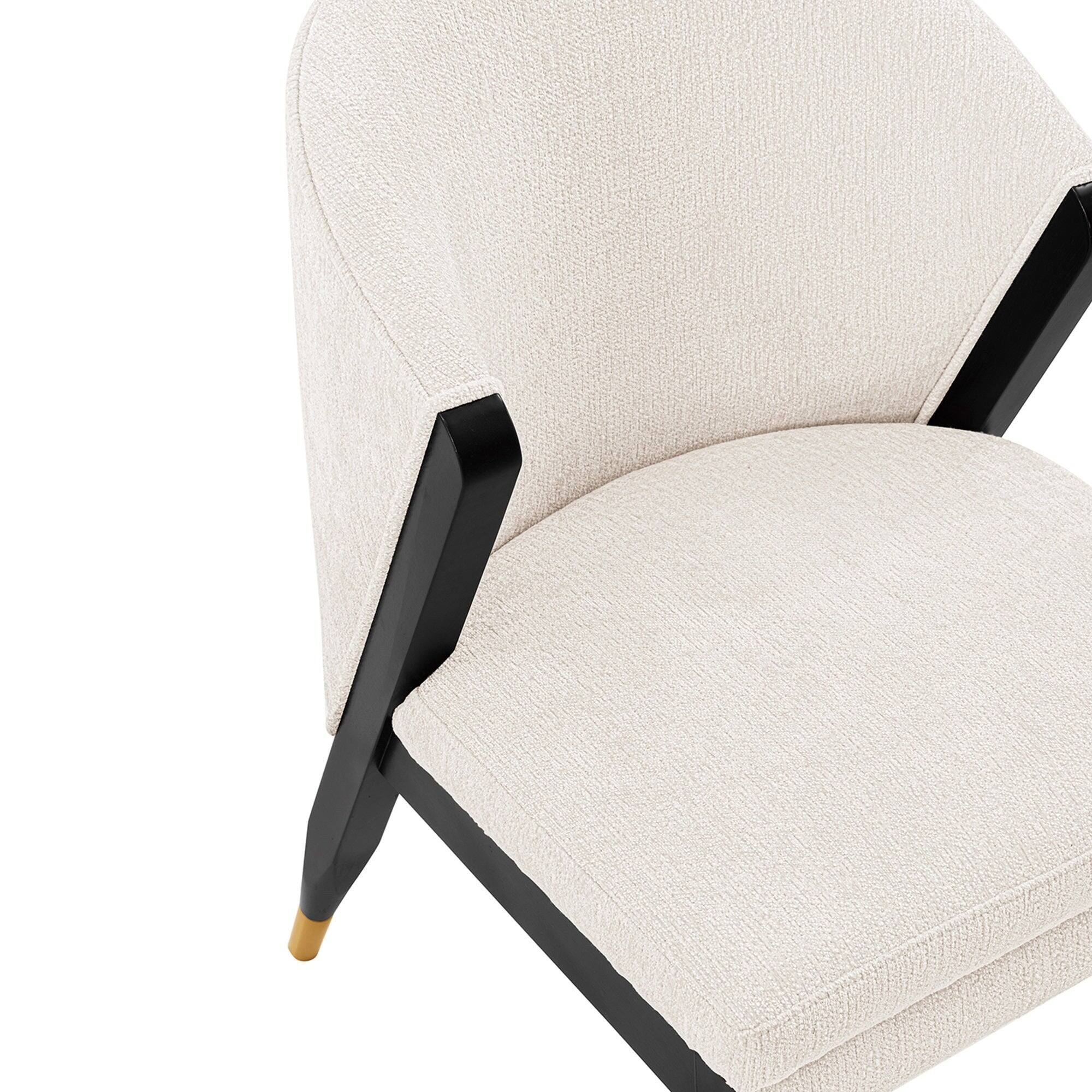 Alt View 1. Manhattan Comfort - Ola Modern Wood Chenille Dining Chair - Cream.