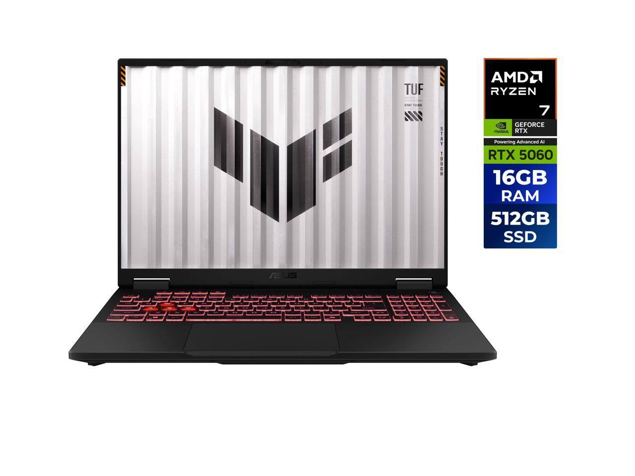 TUF ST89 -:1 STSS TOMGN AMD2 RYZEN 7 GEFORCE NVIDIA RTX Powering Advanced AI RTX 5060 16GB RAM 512GB SSD