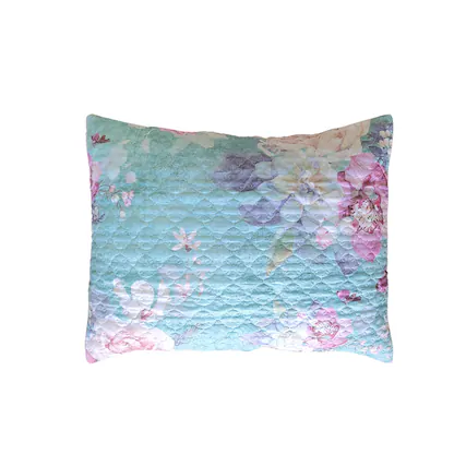 Front. BreeBe - Avril Sham Standard - Turquoise Blue.