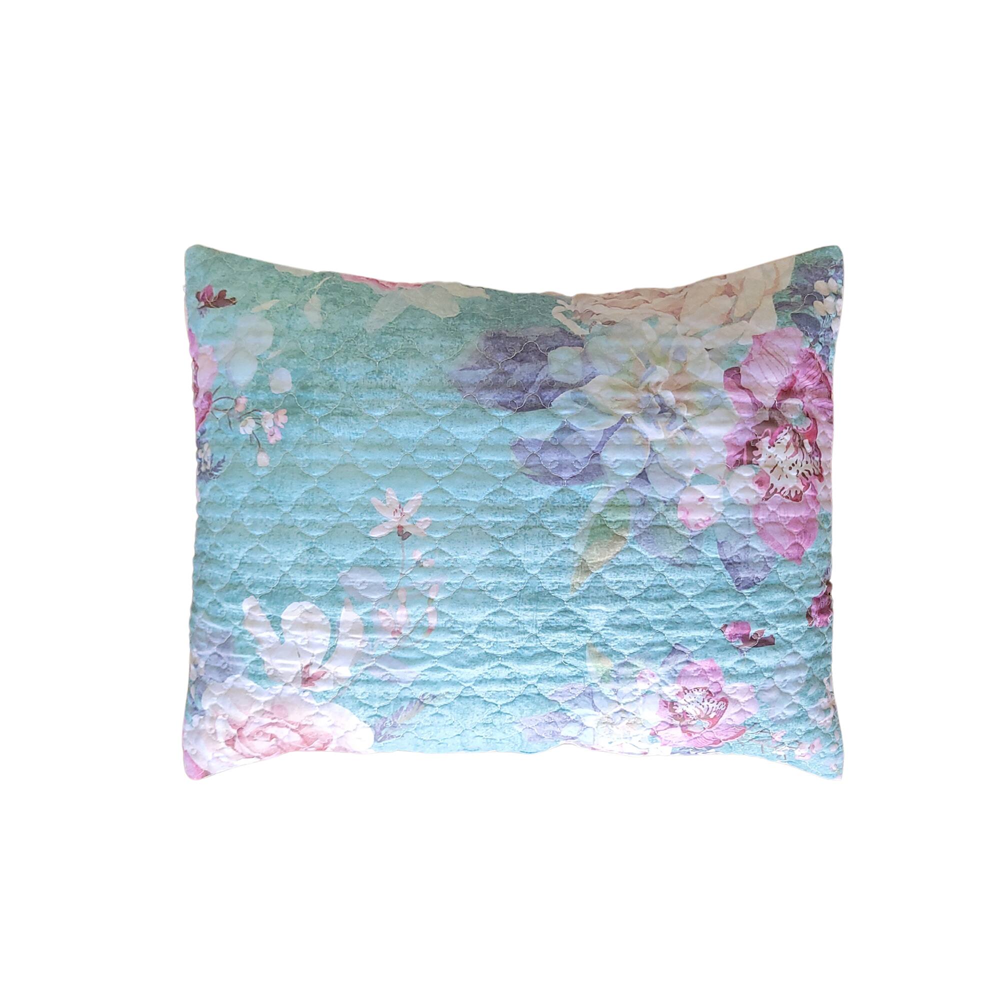 Front. BreeBe - Avril Sham Standard - Turquoise Blue.