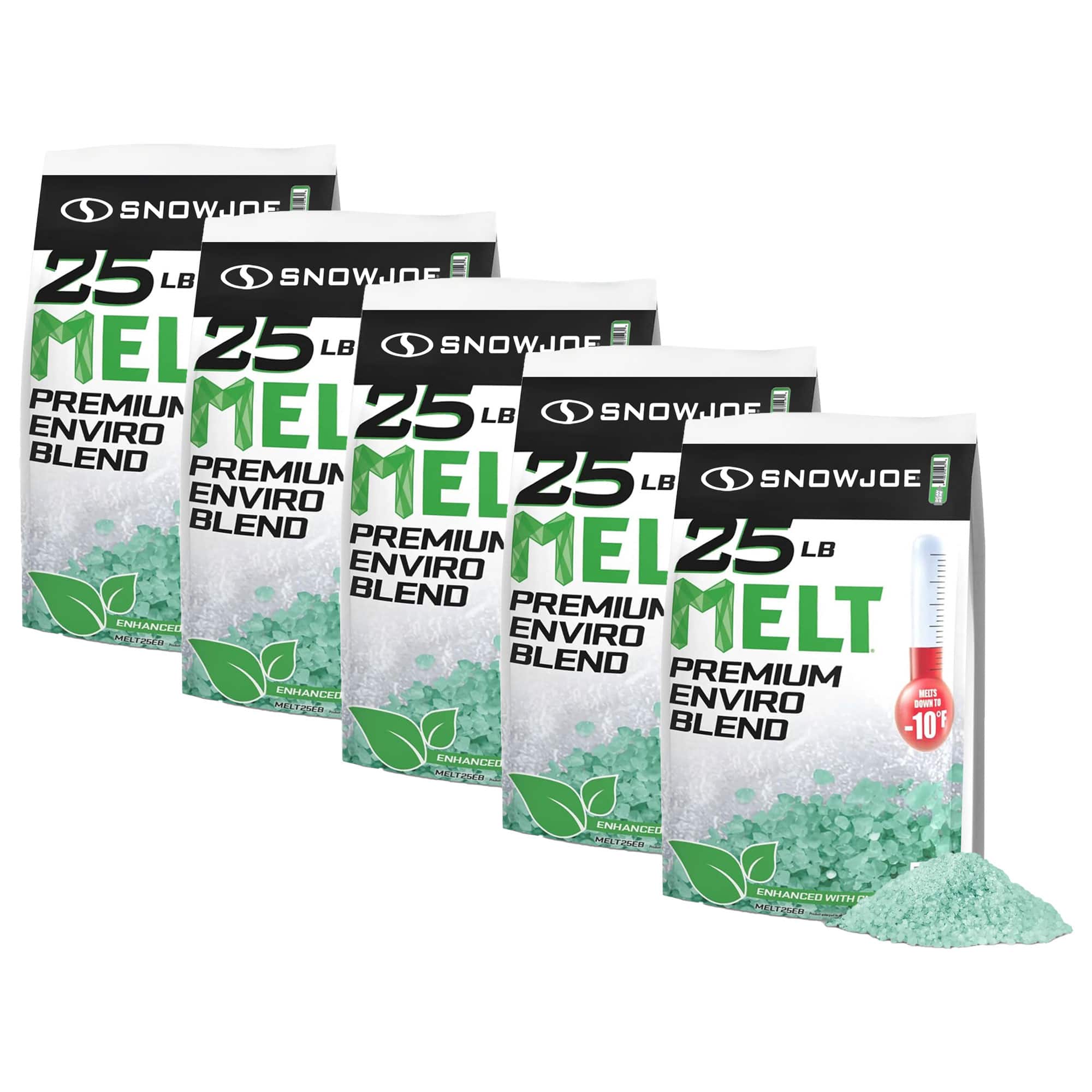 Snow Joe - 5 Pack Melt Enviro Blend Ice/Snow Deicer, Pet-Friendly for Driveways - Green