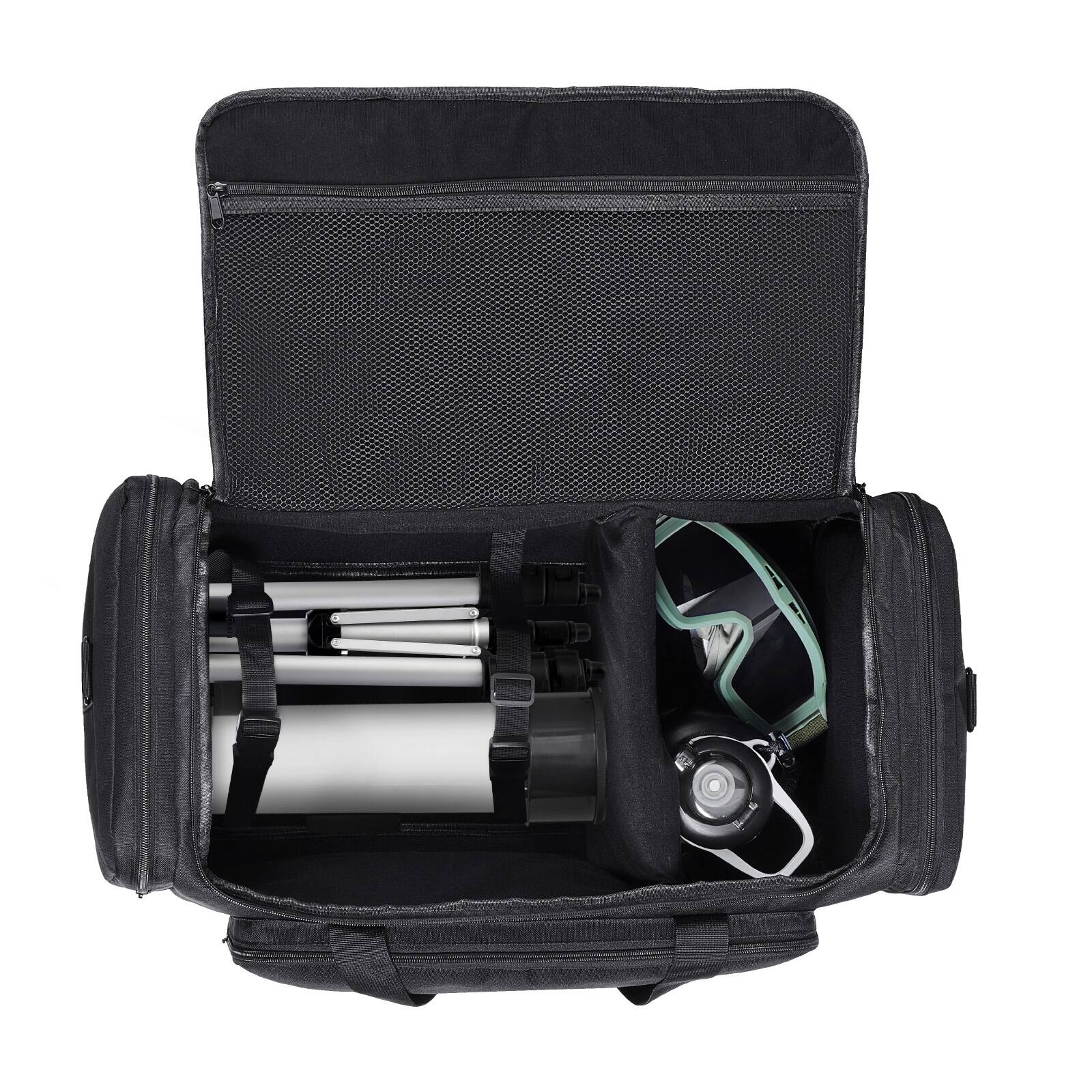 Alt View 5. VEVOR - Telescope Case, 22 in, Telescope Storage Bag with Fixed Buckles, Multi-Pocket & Detachable Divider - Black.