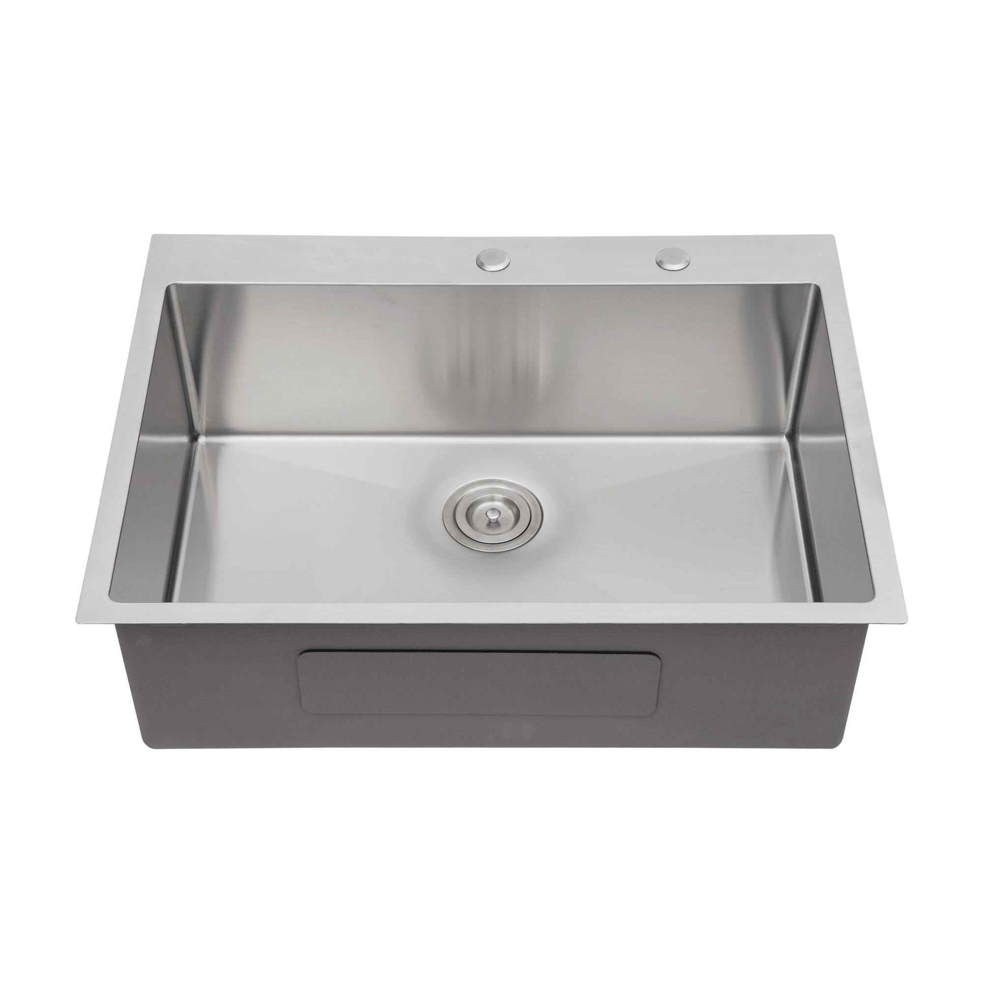 Alt View 1. Siljoy - 33x22x10"Drop-in Single Bowl Stainless Steel Kitchen Sink - Brushed Nickel.