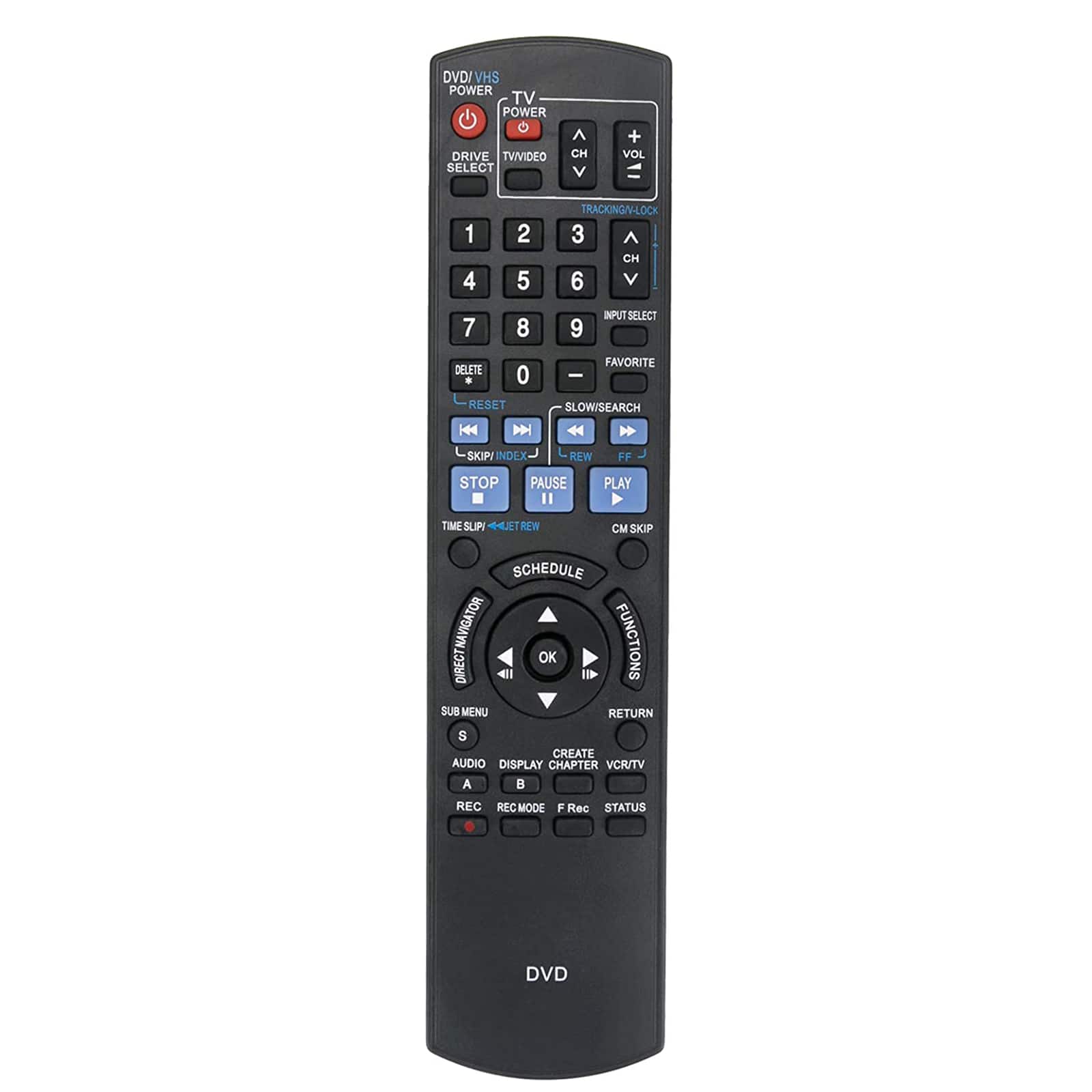 WINFLIKE - New N2QAYB000197 Replacement Remote Control fit for Panasonic DVD VCR Recorder