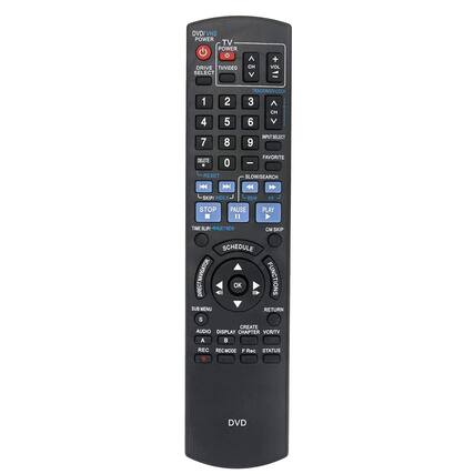 DVD/VHS POWER
TV POWER
G DRIVE
TV VIDEO SELECT
CH V + VOL
1 2 3 4 5 6 7 8 9
TRACKING/LOCK
INPUT SELECT
DELETE
RESET
FAVORITE
SLOW/SEARCH
REW FF
STOP PAUSE PLAY
TIME SLIP REW
SKIP INDEX
SCHEDULE
DIRECT NAVIGATOR FUNCTIONS
CREATE CHAPTER
AUDIO DISPLAY
REC REC MODE
F Rec STATUS
DVD